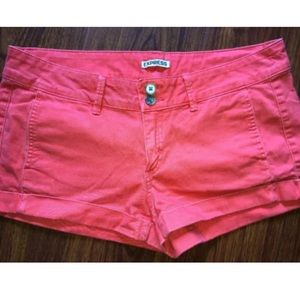 Express Shorts - Women’s EXPRESS Shorts 10 Khaki Coral Red Cuffed Express Shorts - Women’s EXPRESS Shorts 10 Khaki Coral Red Cuffed